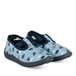Chaussons BLEU Garçon Motif Uni A Enfiler