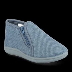 Chaussons BLEU Garçon Motif Uni Fermeture éclair