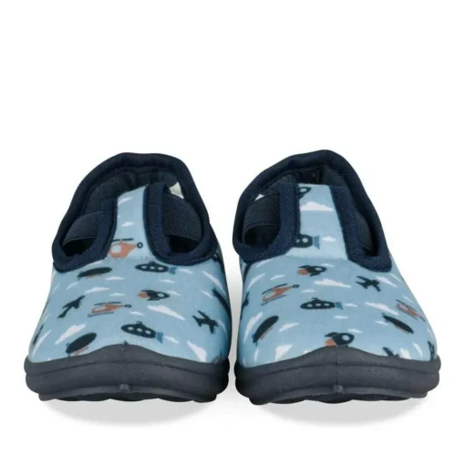 Chaussons BLEU Garçon Motif Uni A Enfiler