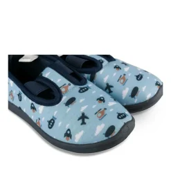 Chaussons BLEU Garçon Motif Uni A Enfiler