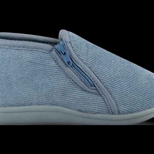 Chaussons BLEU Garçon Motif Uni Fermeture éclair