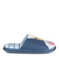 Chaussons BLEU Homme Motif Uni A Enfiler
