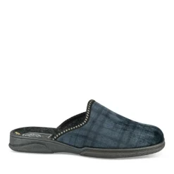 Chaussons BLEU Homme Motif Uni A Enfiler