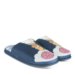 Chaussons BLEU Homme Motif Uni A Enfiler
