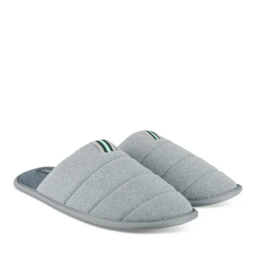 Chaussons BLEU Homme Motif Uni A Enfiler
