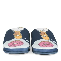 Chaussons BLEU Homme Motif Uni A Enfiler