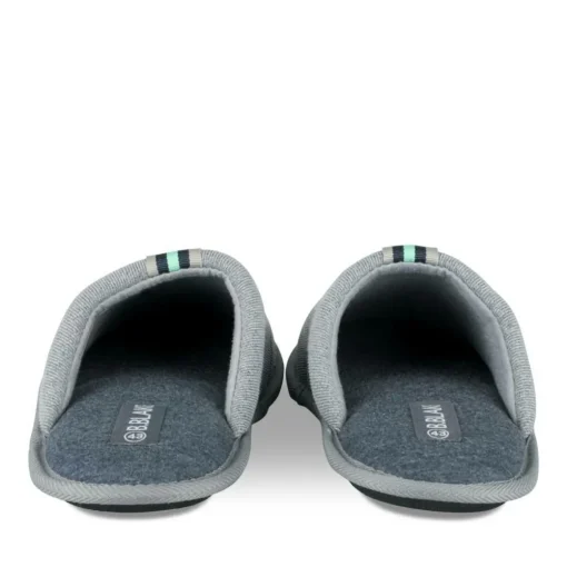 Chaussons BLEU Homme Motif Uni A Enfiler