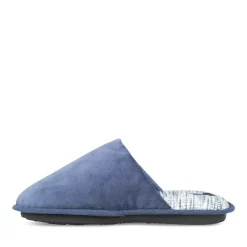 Chaussons BLEU Homme Motif Uni A Enfiler