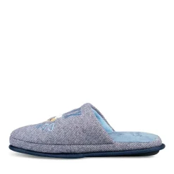 Chaussons BLEU Homme Motif Uni A Enfiler