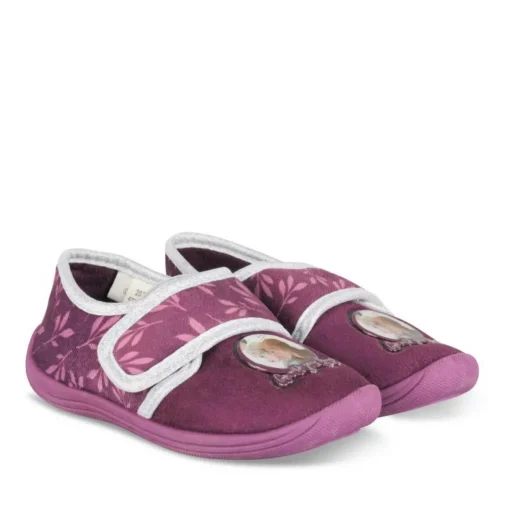 Chaussons BORDEAUX Fille Motif Uni Scratch