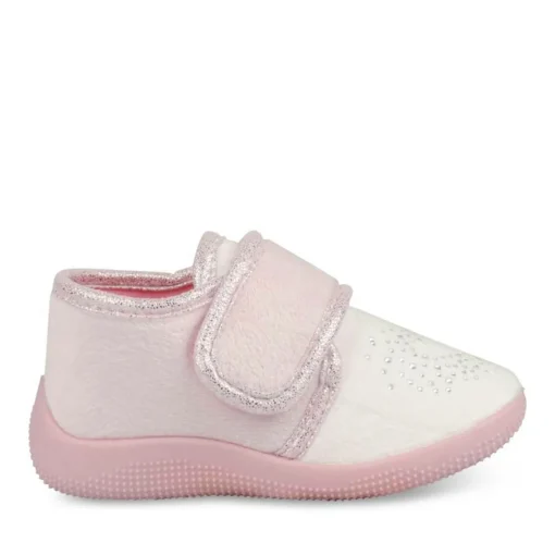 Chaussons Bottine BLANC Fille Scratch
