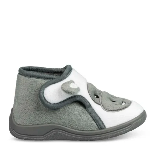 Chaussons Bottine BLANC Garçon Motif Animal Scratch