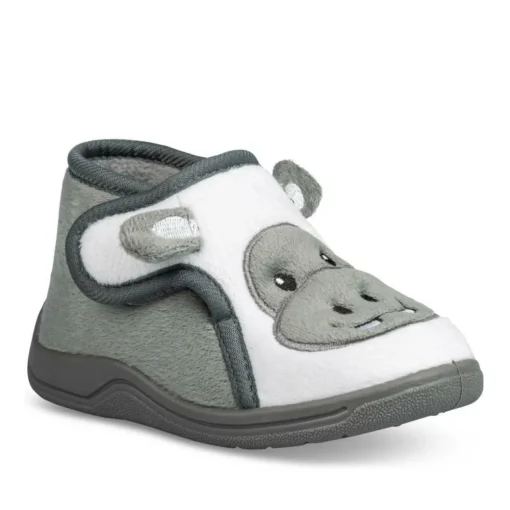 Chaussons Bottine BLANC Garçon Motif Animal Scratch