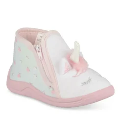 Chaussons Bottine BLEU Fille Motif Licorne Fermeture éclair