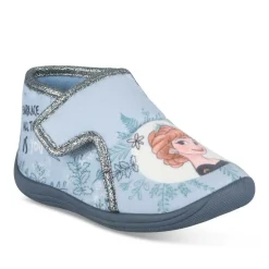 Chaussons Bottine BLEU Fille Motif Uni Scratch