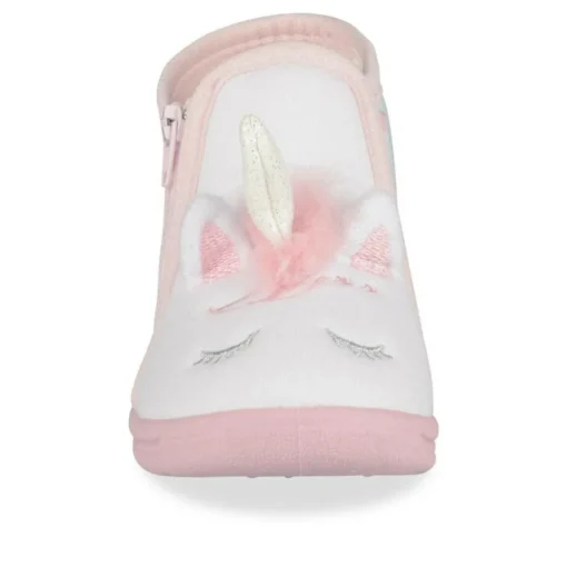 Chaussons Bottine BLEU Fille Motif Licorne Fermeture éclair