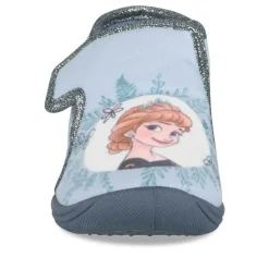 Chaussons Bottine BLEU Fille Motif Uni Scratch