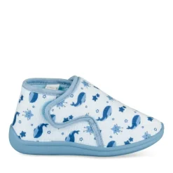 Chaussons Bottine BLEU Garçon Motif Animal Scratch