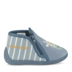 Chaussons Bottine BLEU Garçon Motif Animal Fermeture éclair