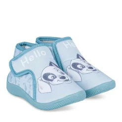 Chaussons Bottine BLEU Garçon Motif Animal Scratch