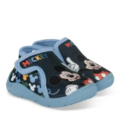Chaussons Bottine BLEU Garçon Motif Uni Scratch