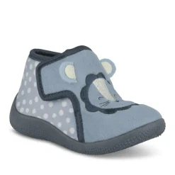 Chaussons Bottine BLEU Garçon Motif Uni Scratch