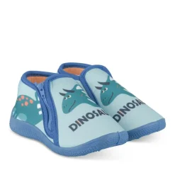 Chaussons Bottine BLEU Garçon Motif Dinosaure Fermeture éclair
