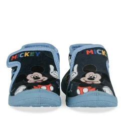 Chaussons Bottine BLEU Garçon Motif Uni Scratch