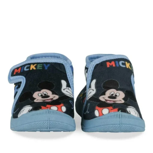 Chaussons Bottine BLEU Garçon Motif Uni Scratch