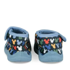 Chaussons Bottine BLEU Garçon Motif Uni Scratch