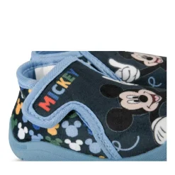 Chaussons Bottine BLEU Garçon Motif Uni Scratch