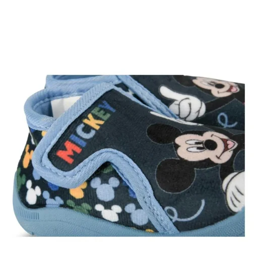 Chaussons Bottine BLEU Garçon Motif Uni Scratch