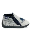 Chaussons Bottine GRIS Garçon Motif Animal Fermeture éclair