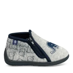 Chaussons Bottine GRIS Garçon Motif Animal Fermeture éclair