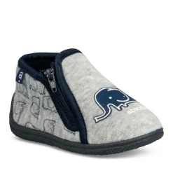 Chaussons Bottine GRIS Garçon Motif Animal Fermeture éclair