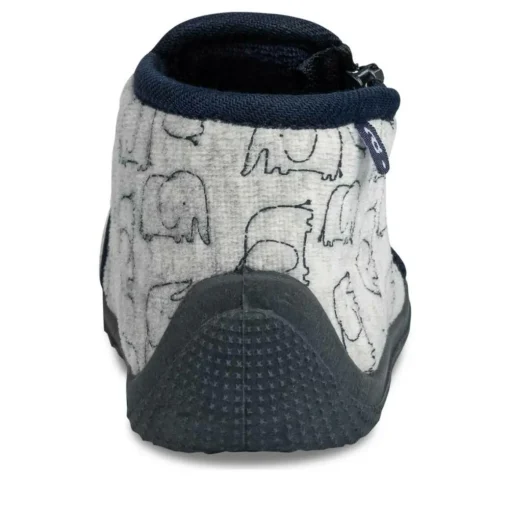 Chaussons Bottine GRIS Garçon Motif Animal Fermeture éclair
