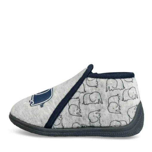 Chaussons Bottine GRIS Garçon Motif Animal Fermeture éclair