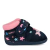 Chaussons Bottine MARINE Fille Motif Etoiles Scratch