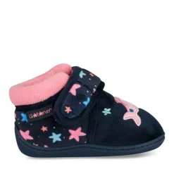 Chaussons Bottine MARINE Fille Motif Etoiles Scratch
