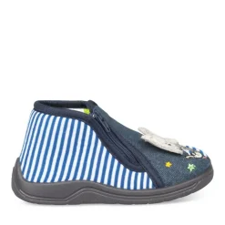 Chaussons Bottine MARINE Garçon Motif Rayures Fermeture éclair