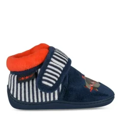 Chaussons Bottine MARINE Garçon Motif Rayures Scratch