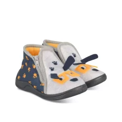 Chaussons Bottine MARINE Garçon Motif Animal Fermeture éclair