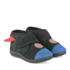 Chaussons Bottine MARINE Garçon Motif Uni Scratch