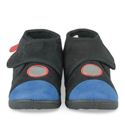 Chaussons Bottine MARINE Garçon Motif Uni Scratch