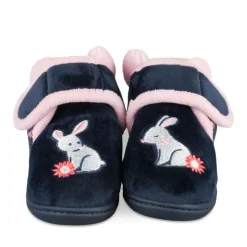 Chaussons Bottine MARINE Fille Motif Fleuri Scratch