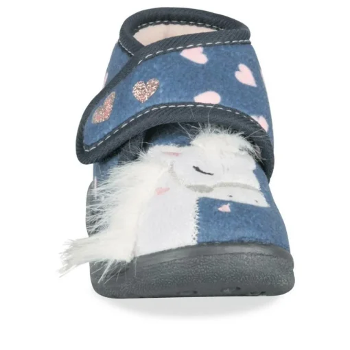 Chaussons Bottine MARINE Fille Motif Licorne Scratch