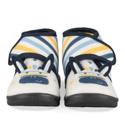 Chaussons Bottine MARINE Garçon Motif Rayures Scratch