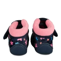 Chaussons Bottine MARINE Fille Motif Etoiles Scratch