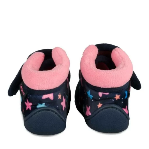 Chaussons Bottine MARINE Fille Motif Etoiles Scratch