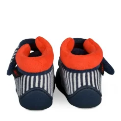 Chaussons Bottine MARINE Garçon Motif Rayures Scratch